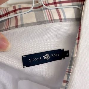 Stone Rose Men’s Button Down Shirt in gray with plaid detail